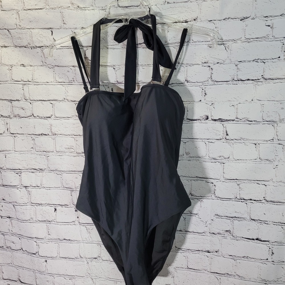 Swimsuit, Black One Piece, NWT, Size XL, Adjustable & Removable‎ Straps
